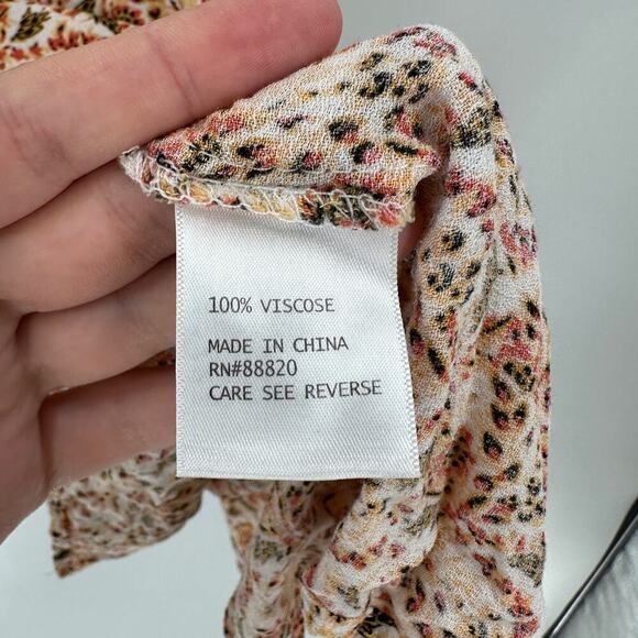 Rachel Zoe Orange Floral Flutter Sleeve Causal Swing Mini Dress Size Small - Picture 8 of 12